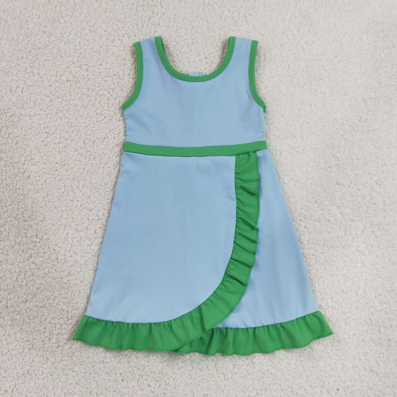 20 Colors Sleeveless Ruffle Girls Yoga Zipper Dress Sisters Active Wear