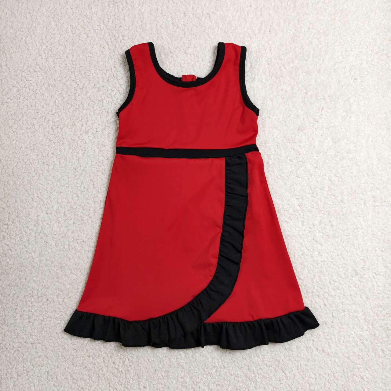 16 Colors Girls Sleeveless Ruffle Yoga Zipper Dress Sisters Wear