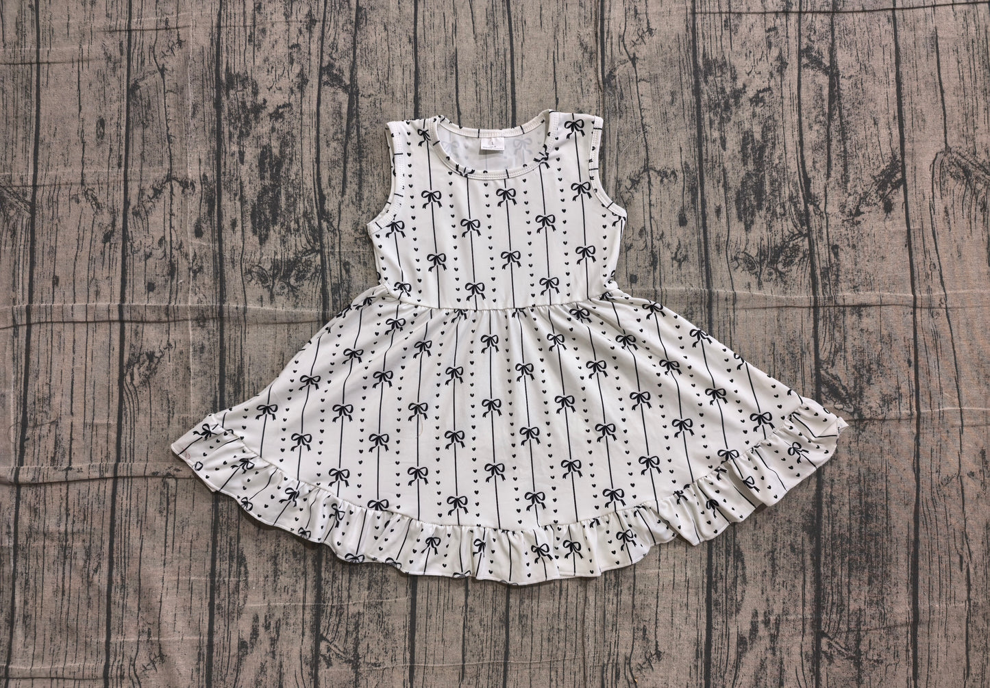 4.25 Black Bows Sleeveless Dress For Girls Preorder