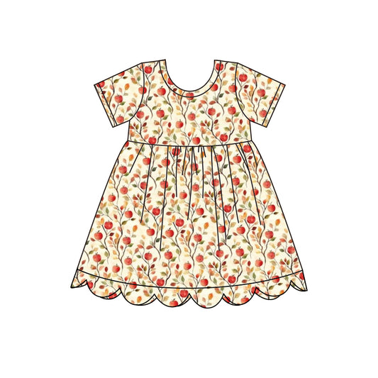 4.28 GSD4156 Apple Baby Girls Scallop Knee Length Dress Preorder
