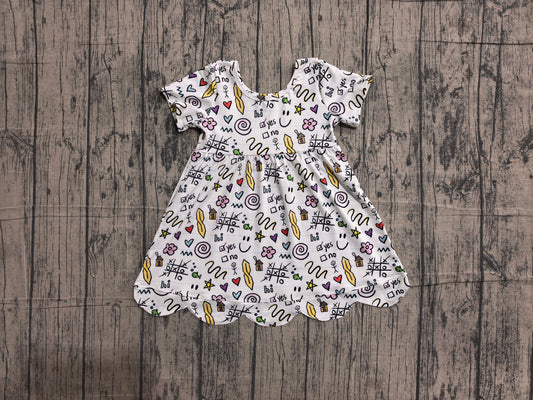4.28 GSD4157 Smiling Hi Baby Girls Scallop Knee Length Dress Preorder