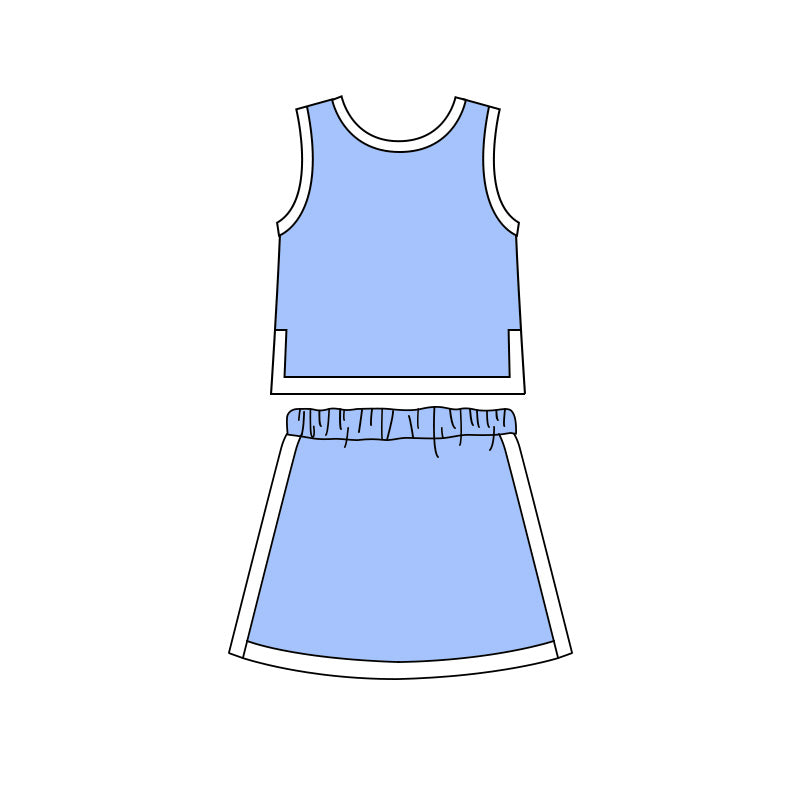 5.6 GSD4184 Light Blue/White Baby Girls Sports Clothes Set Preorder