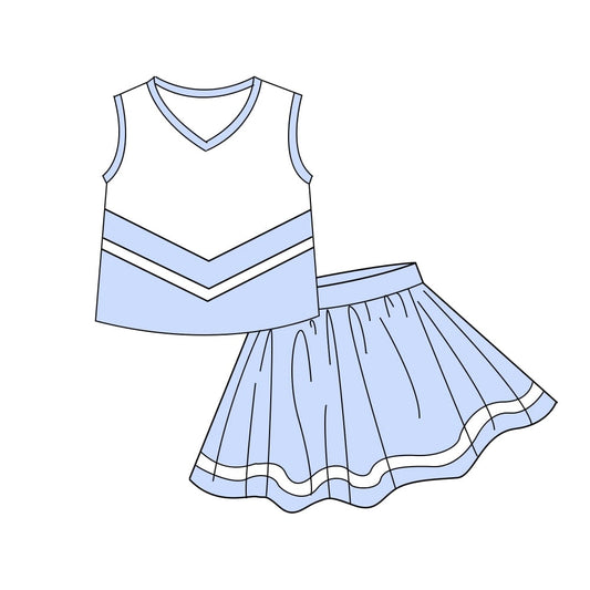 5.7 Preorder  Kids Girls Blue Sport Team Active Skort Outfit Preorder