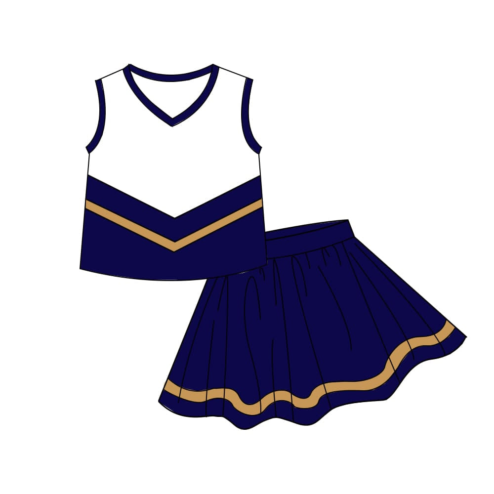 5.7 Preorder  Kids Girls Navy Sport Team Active Tank Top + Skort Outfit Preorder