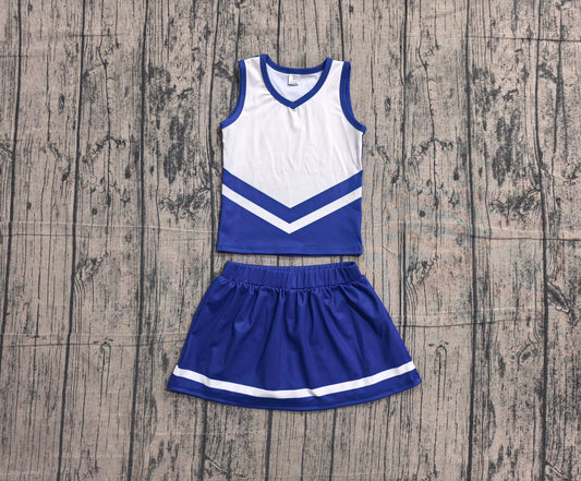 5.7 Preorder  Kids Girls Royalblue Sport Team Active Tank Top + Skort Outfit Preorder