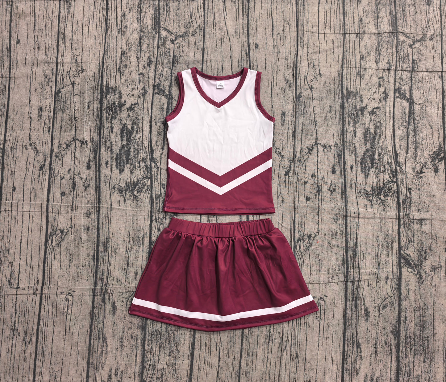 5.7 Preorder  Kids Girls Dark Red Team Active Tank Top + Skort Outfit Preorder