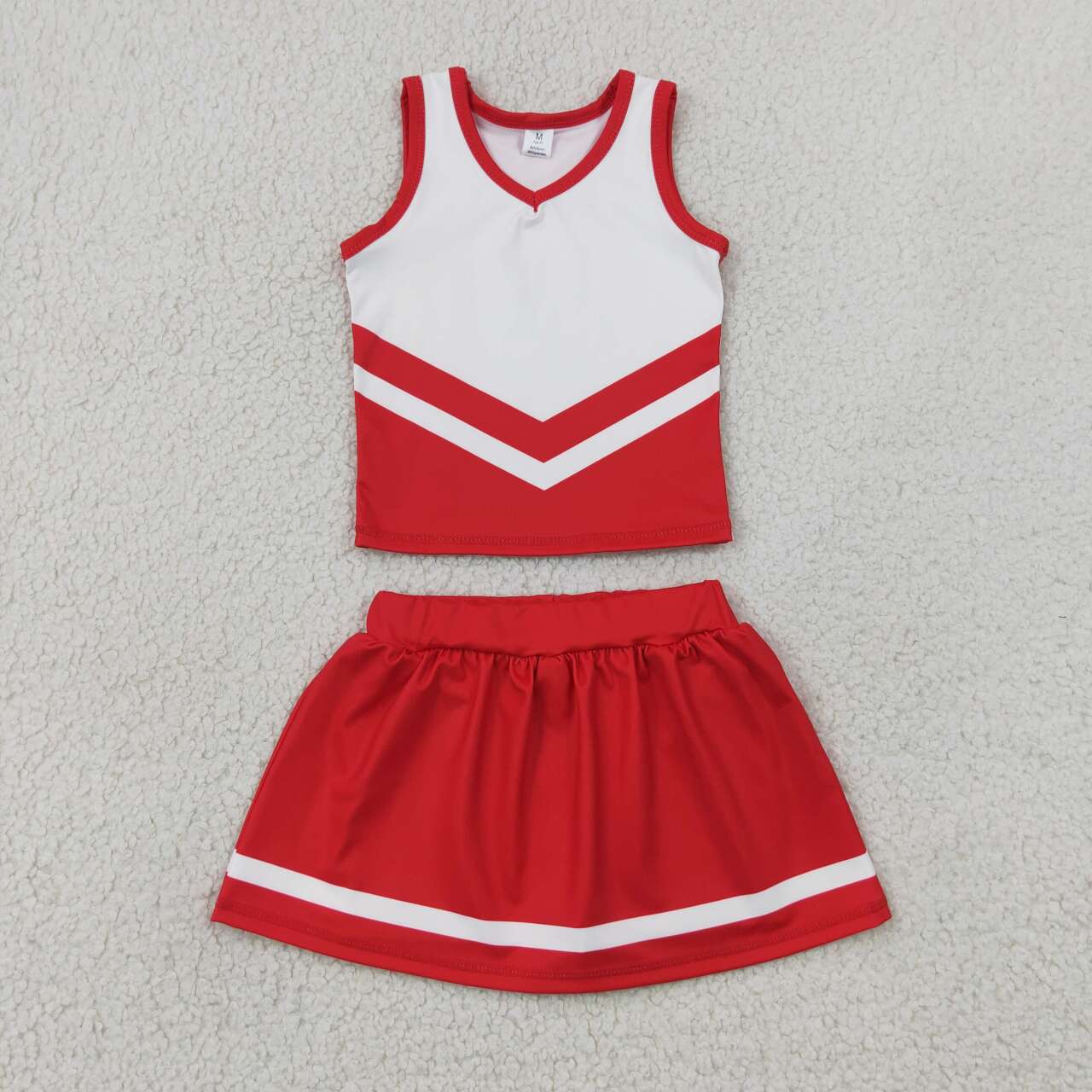 GSD4198 Teams Red White Active Tank Top + Skort Girls Yoga Clothes Set