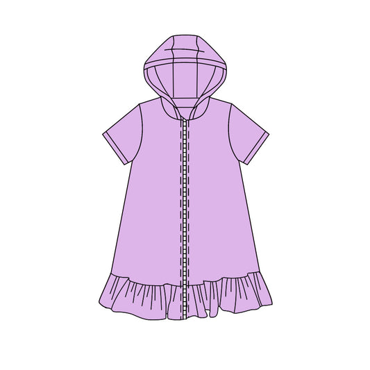 5.7 GSD4208 Preorder Purple Zipper Hoodie Girls Yoga Dress
