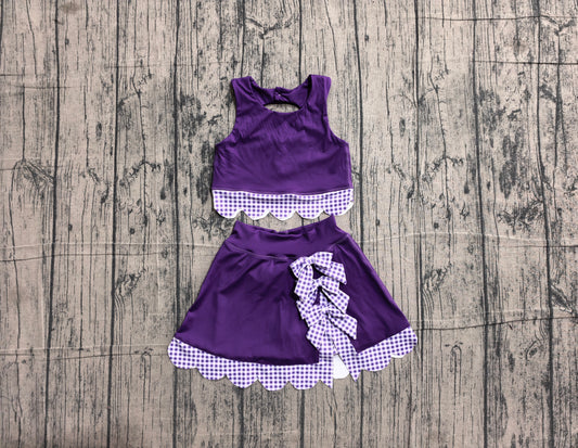 5.13 GSD4225 Baby Girls Purple Tank Top with Scalloped Skort Active Outfit