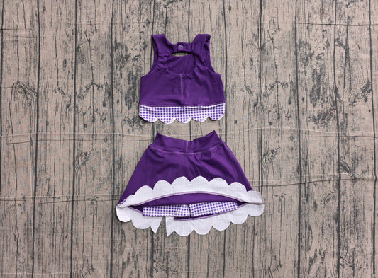5.13 GSD4225 Baby Girls Purple Tank Top with Scalloped Skort Active Outfit