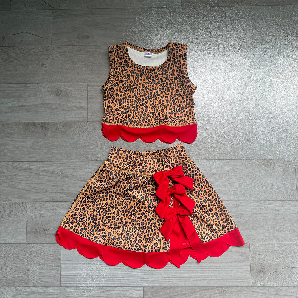 6.18 Baby Girls Leopard Tank Top With Skort Active Outfit Preorder