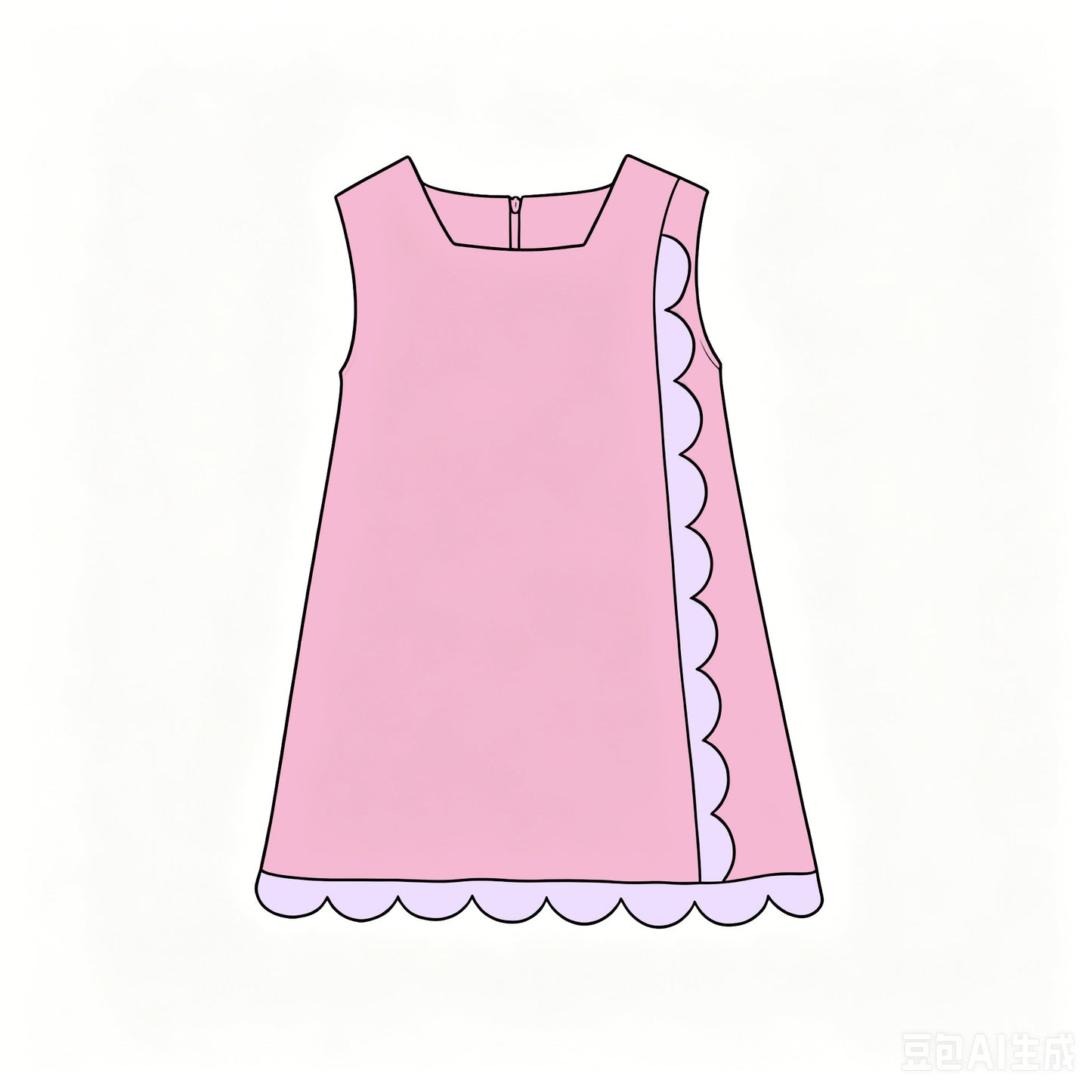 6.18 Baby Girls Pink Sleeveless Scalloped  Active Dress Preorder