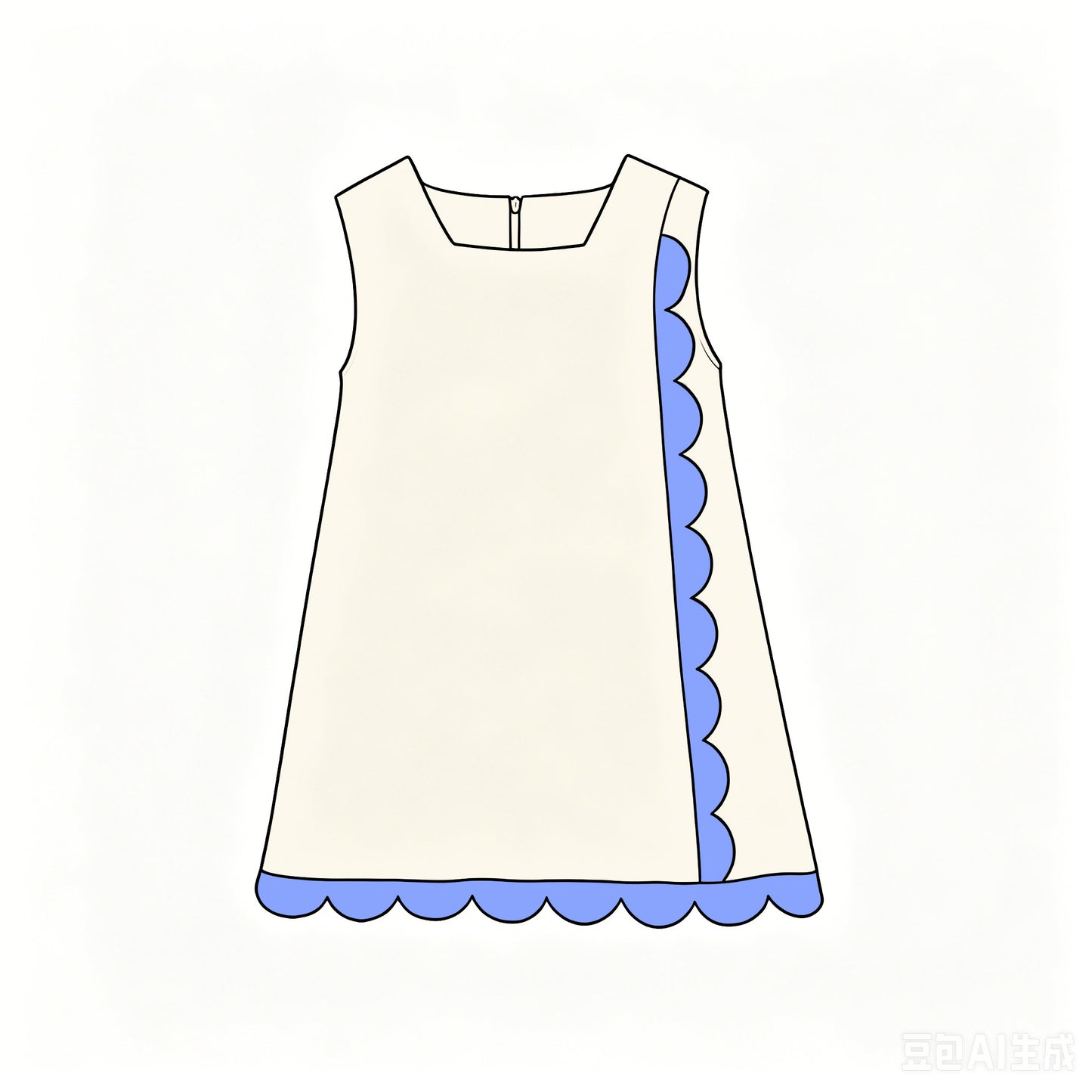 6.18 Baby Girls White Purple Sleeveless Scalloped  Active Dress Preorder