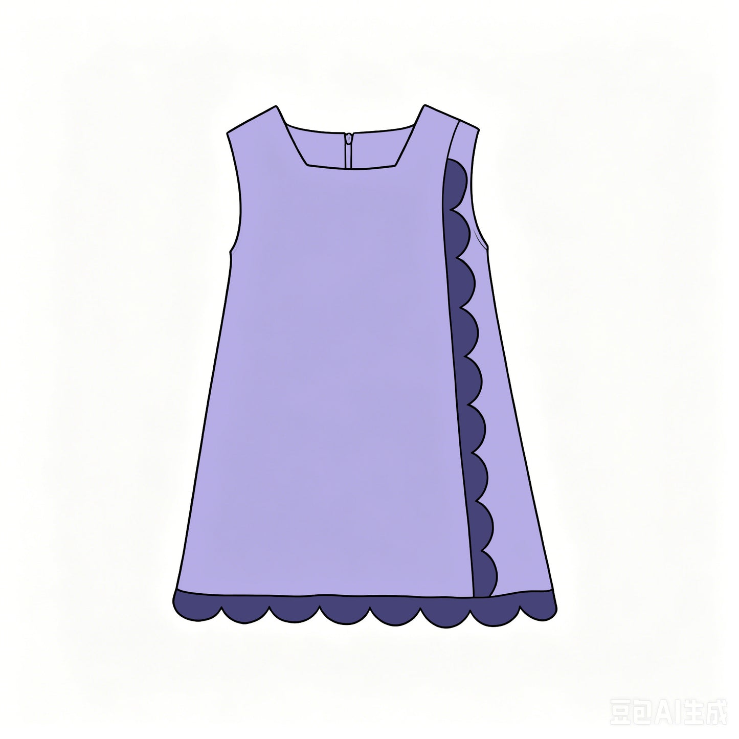 6.18 Baby Girls Purple Sleeveless Scalloped  Active Dress Preorder