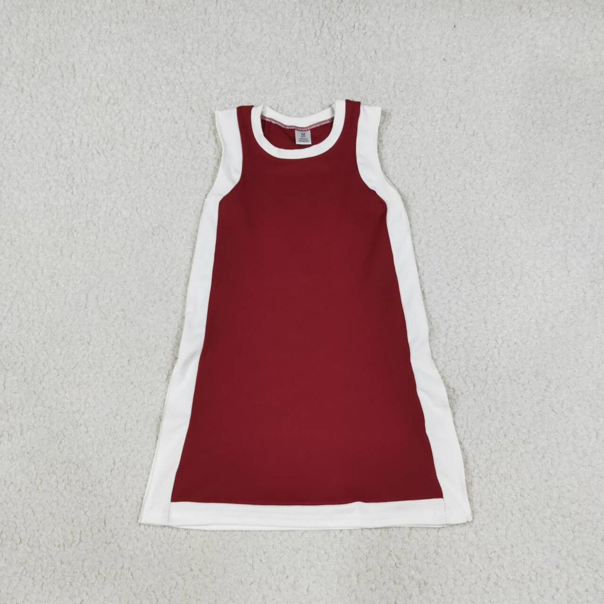 GSD4257 Maroon With White Active Girls Sleeveless Yoga Dress