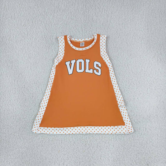 GSD4292 VOLS Vinyl Teams Tennessee Orange Print Girls Summer Sleeveless Yoga Top