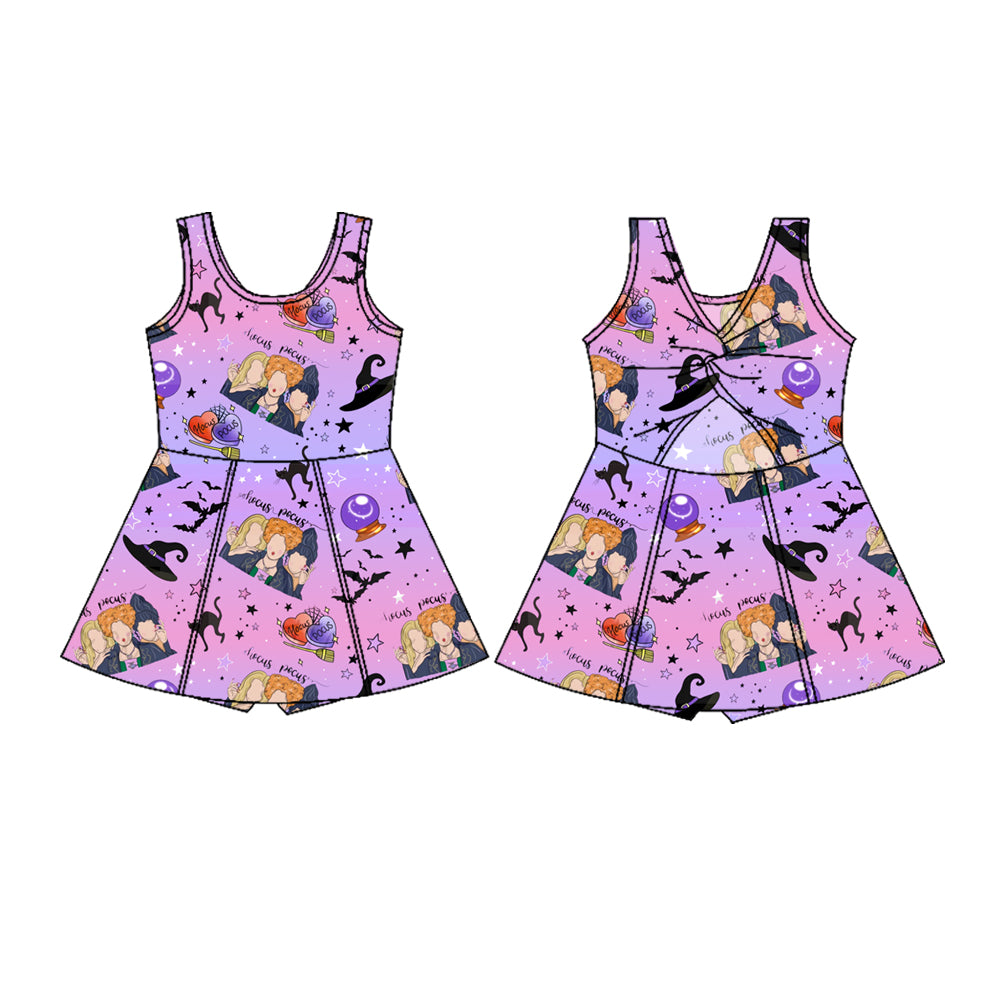 8.1 Preorder  Kids Girls Halloween Witch Sleeveless Active Dress