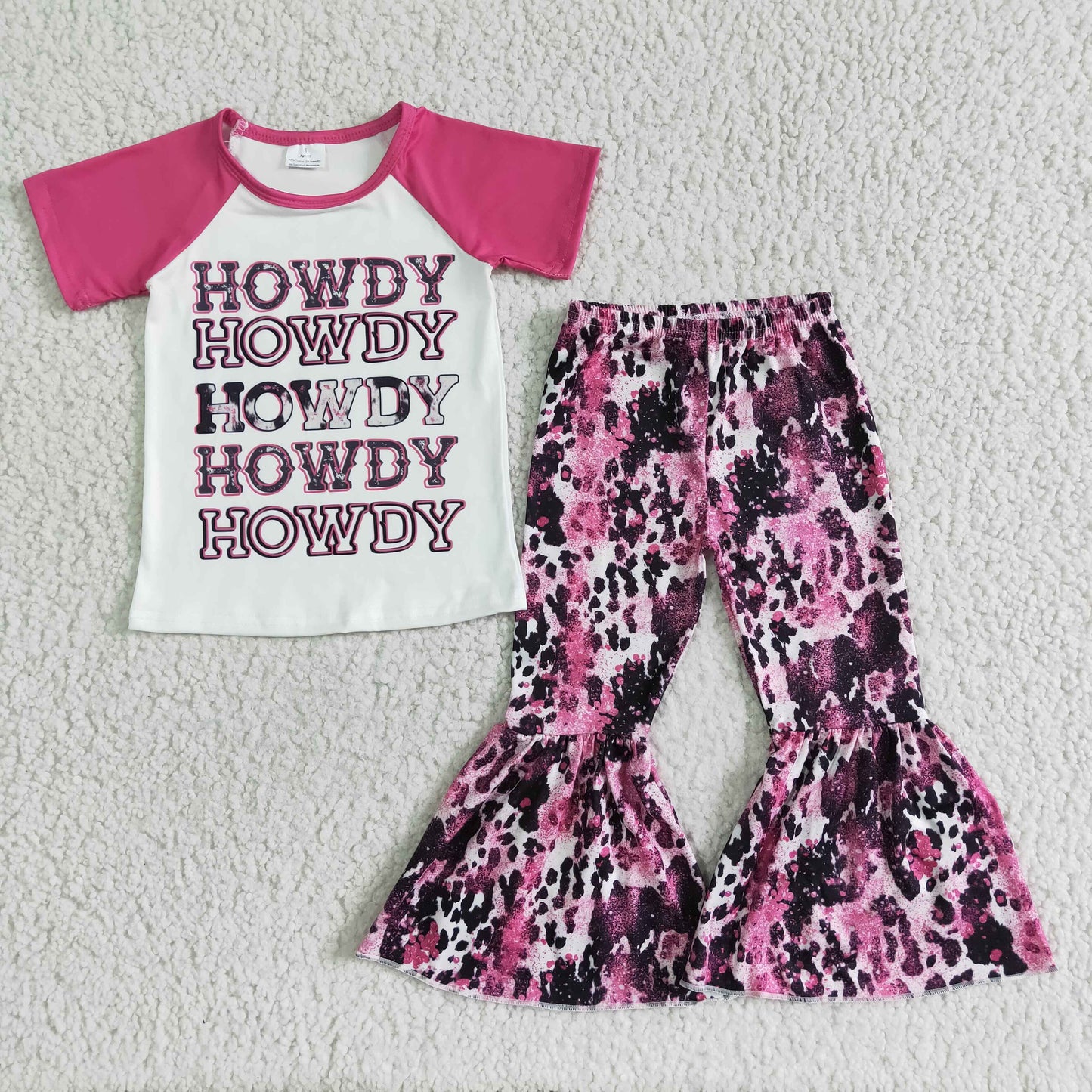 (Promotion)GSPO0018 Baby girls western howdy bell pants clothing sets