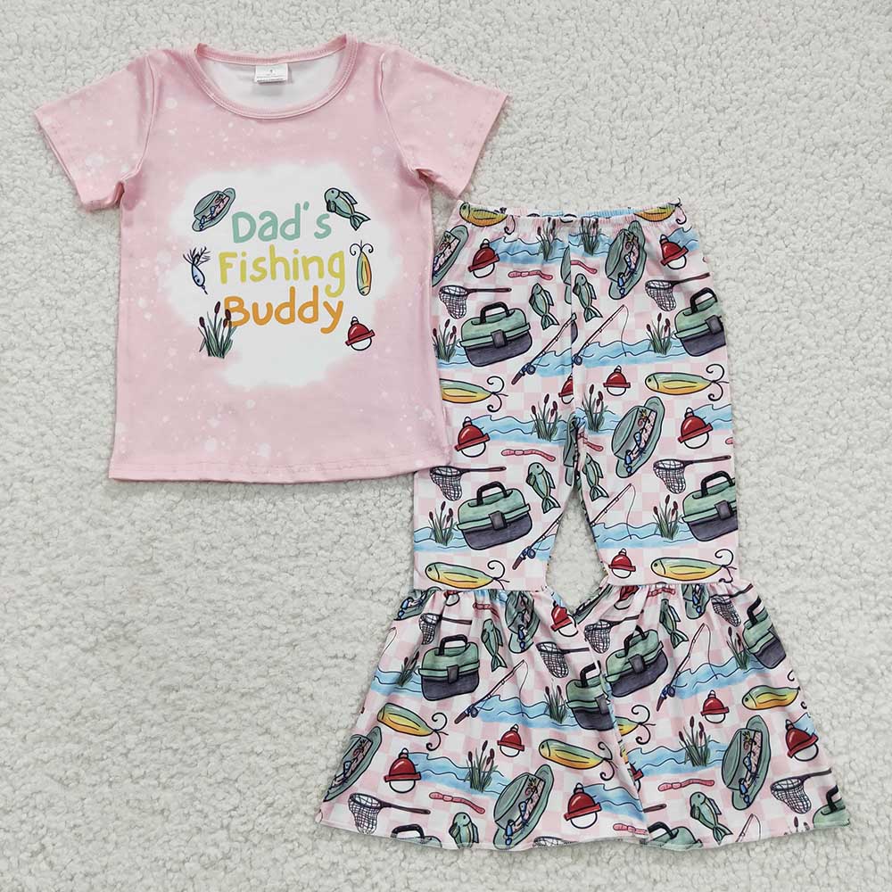 Sibling Baby Girls  Daddy Fishing Outfit and Romper