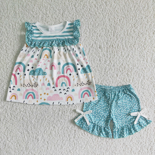 (Promotion)Flutter sleeve ruffles shorts summer outfits GSSO0047