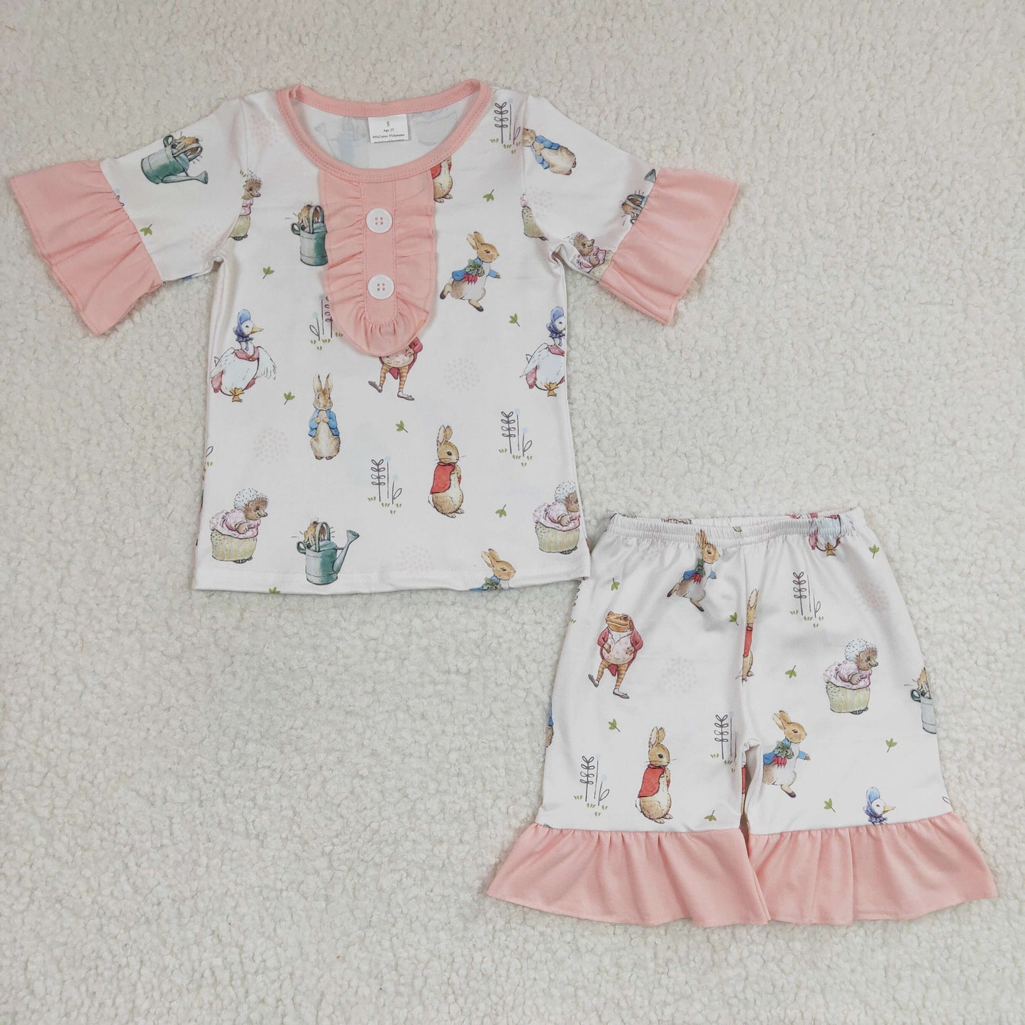 Girls rabbit print Easter pajamas  GSSO0155