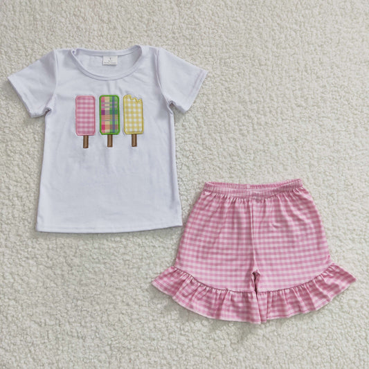Sibling Popsicle Outfit - Gingham Check Top & Shorts Set for Brother & Sister