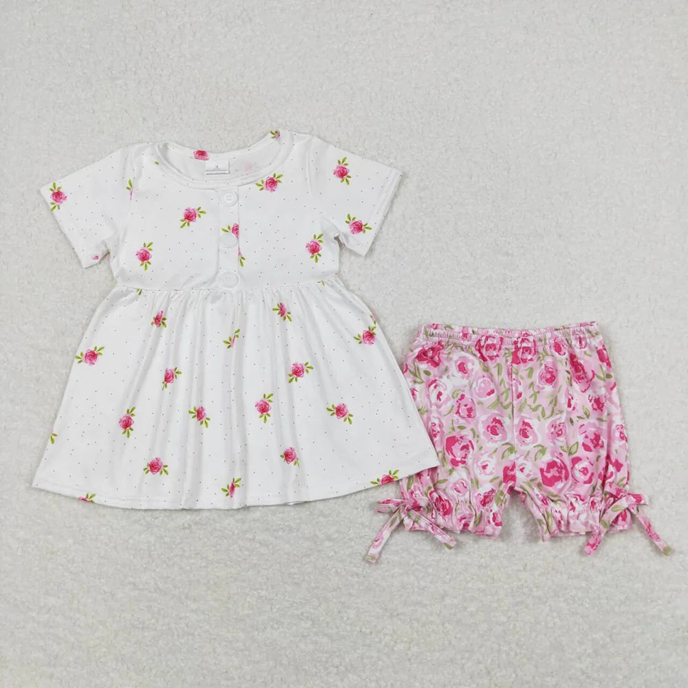 Sibling Baby Girls Flowers Trendy Summer outfits Clothes Sets