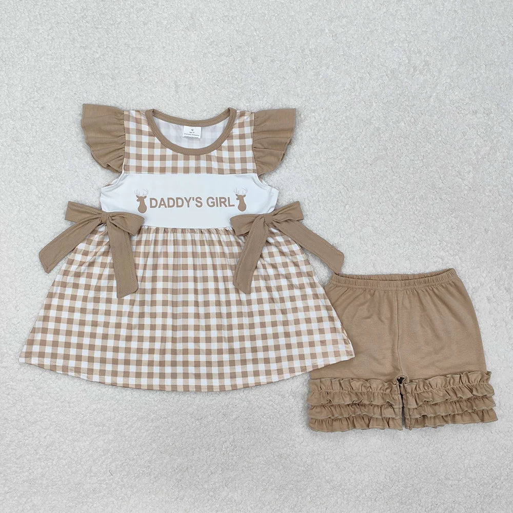 Daddy's Girl & Boy Sibling Shorts Set Dreess and Romper