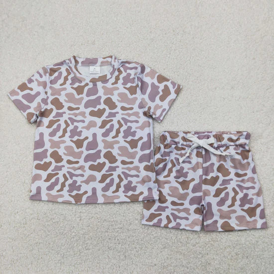 Sibling Baby Girls Short Sleeve Southern Hunting Camo Top Shorts Pajamas Sets
