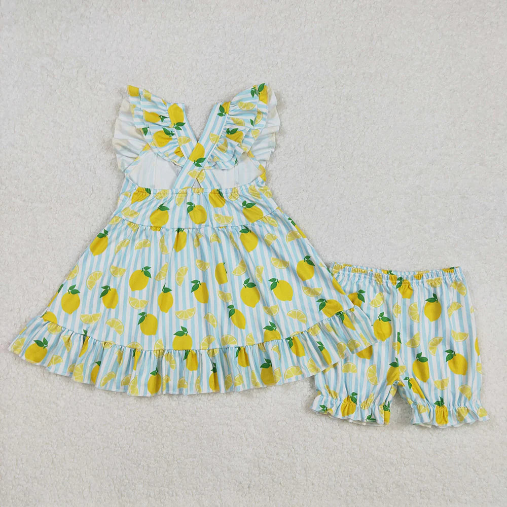 Baby Girls Mama's Main Squeeze Tunic Lemon Shorts Sets