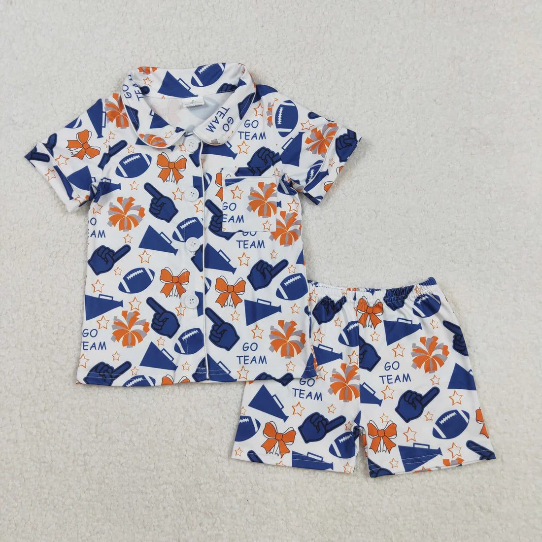 Sibling Baby Girls Go Team Football Cheer Bows Skorts Yoga Active Set Pajamas Sets
