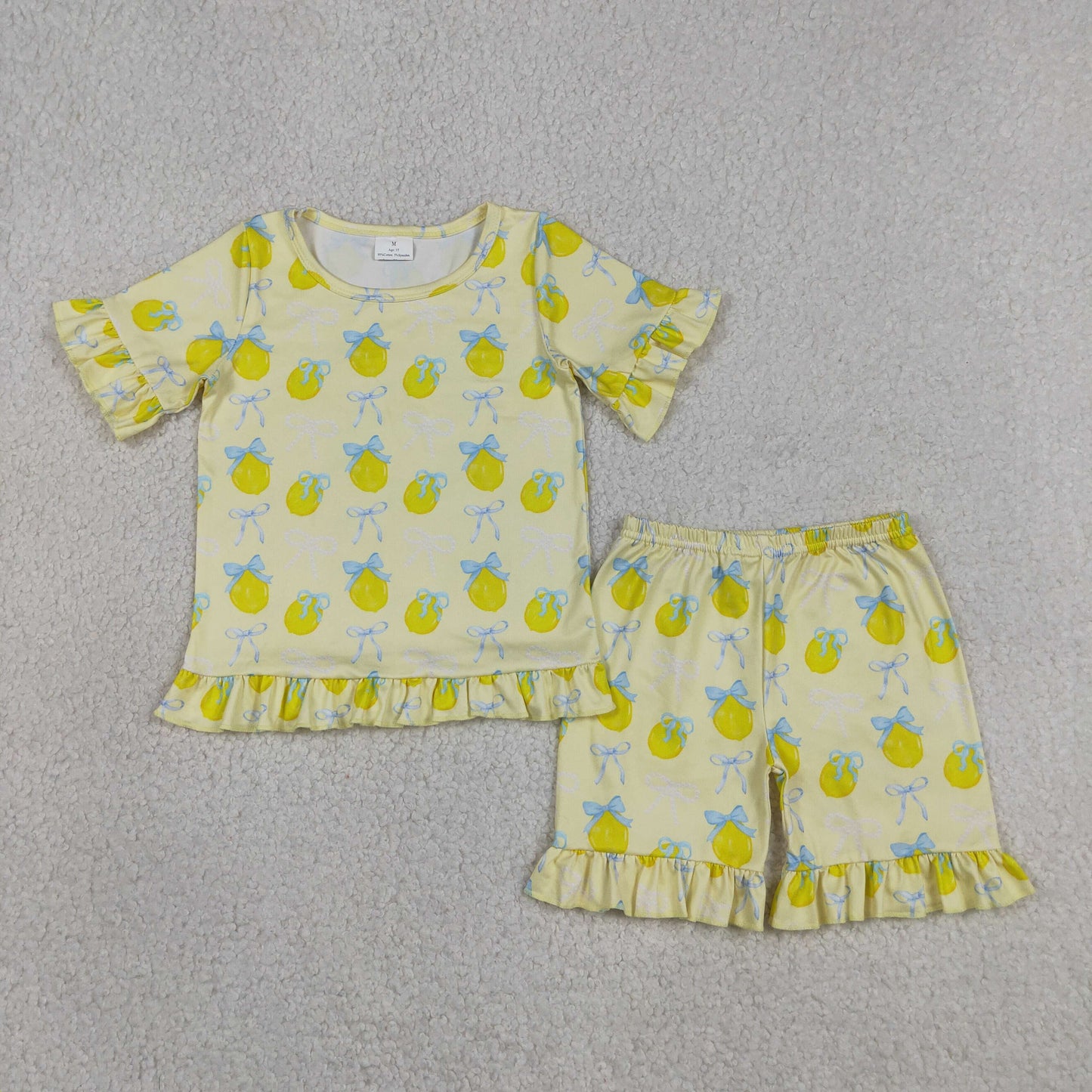 Sibling Baby Girls Floral Bow Print Ruffle Shorts Summer Outfits