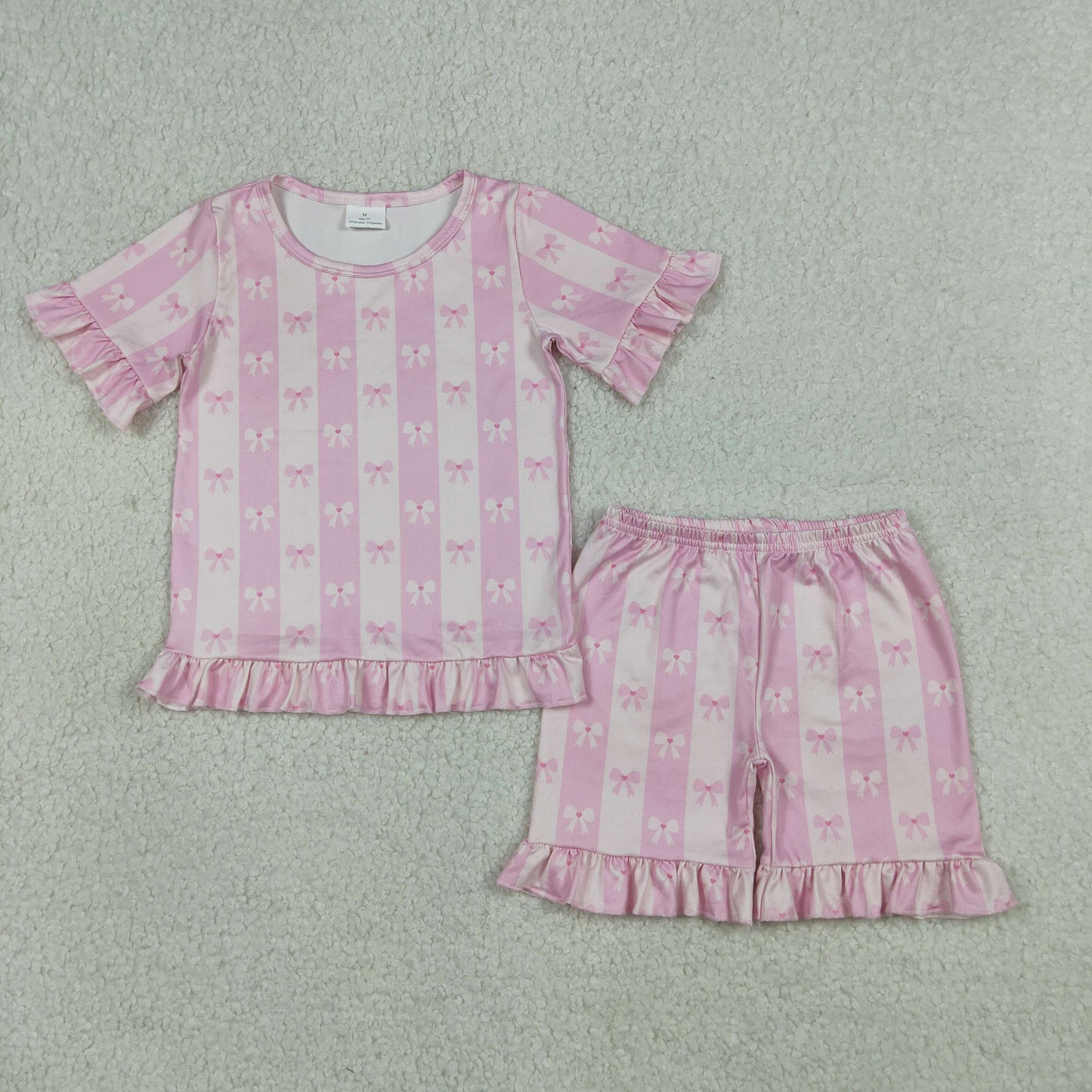 Sibling Baby Girls Floral Bow Print Ruffle Shorts Summer Outfits