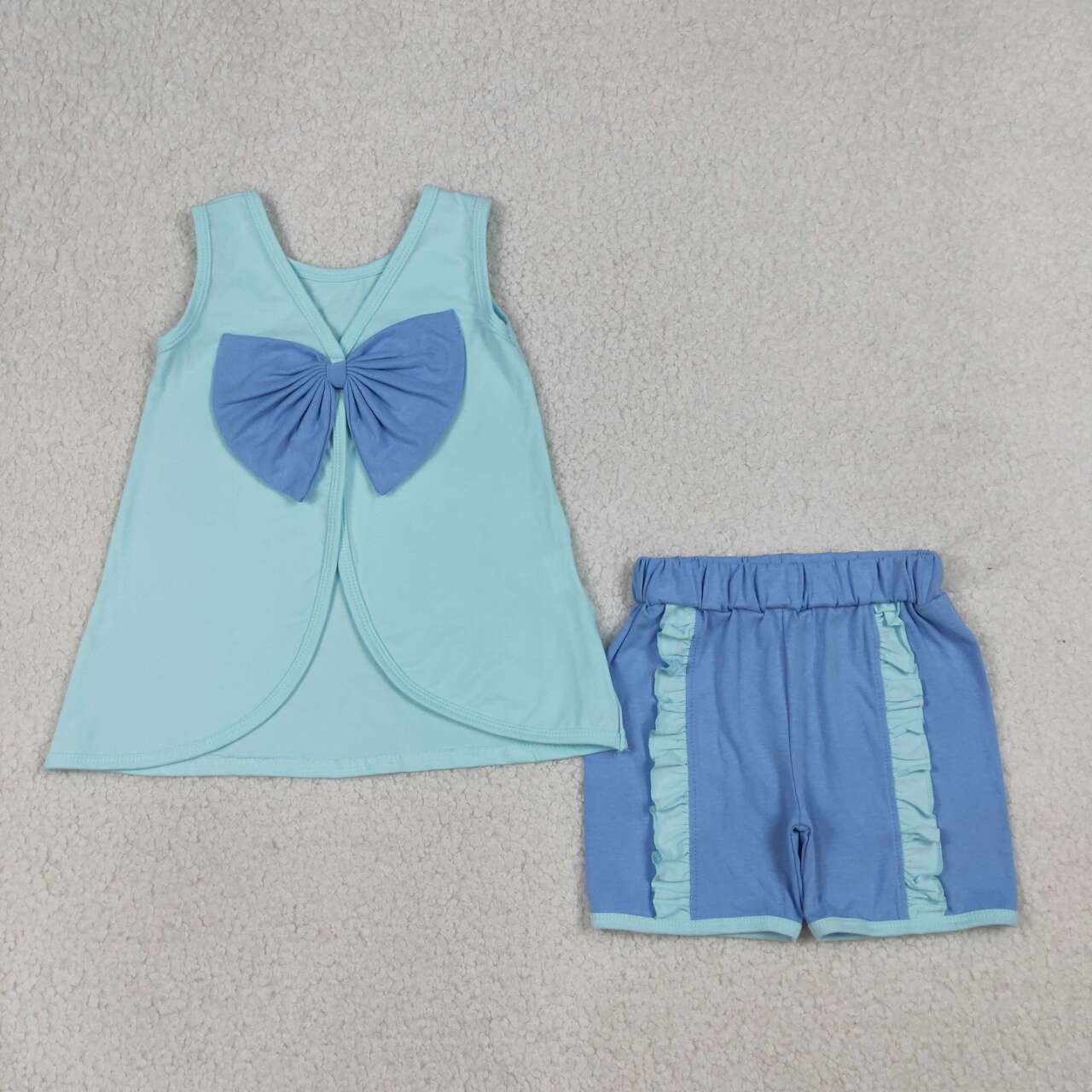 Sibling Baby Girls Princess Tank top +Ruffle Shors Outfit