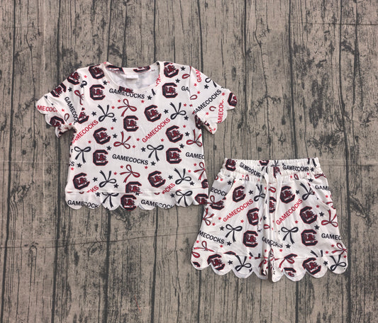 Preorder Gamecocks Sport Team Kids Girls Scalloped Sets