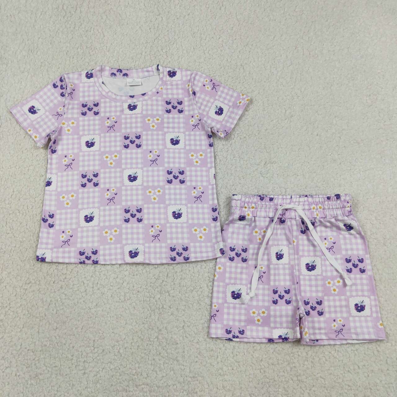 Sibling Baby Girls Summer Strawberries and blueberries Shorts Outfit