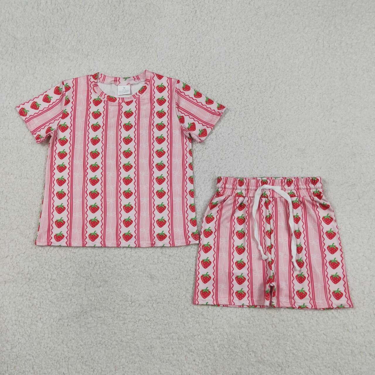 Sibling Baby Girls Summer Strawberries and blueberries Shorts Outfit