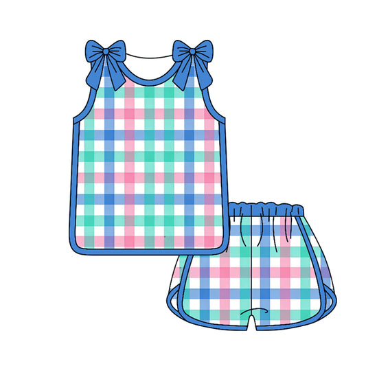 3.28 Kids Rainbow Checkered Graphic T-Shirt & Shorts Set Preorder