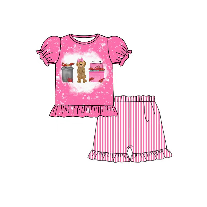4.6 Toddler Girls Caryfish Dog Shorts Outfit Preorder
