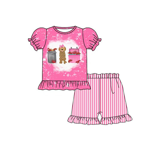 4.6 Toddler Girls Caryfish Dog Shorts Outfit Preorder