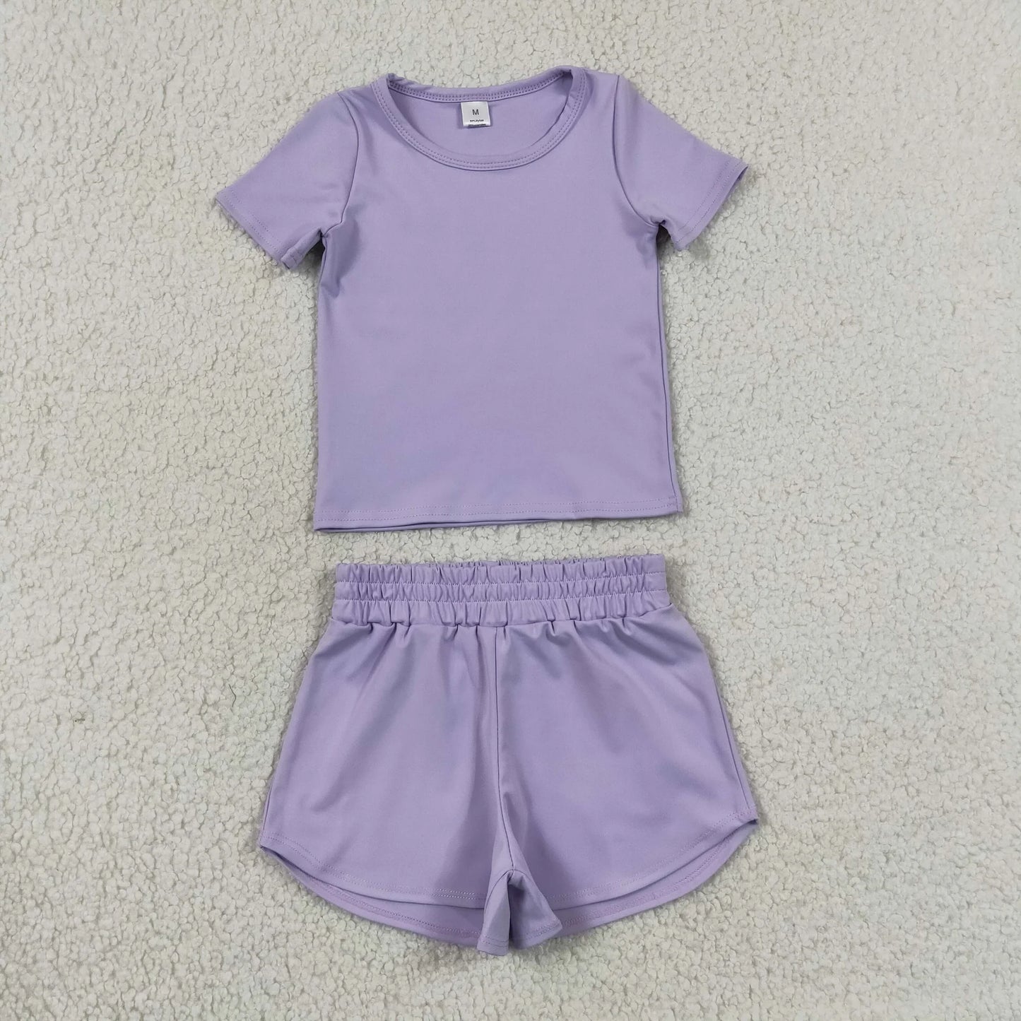 Sibling Baby Girls Colorful Short Sleeve Shirt Top Sport Short Yoga Active Clothes Sets