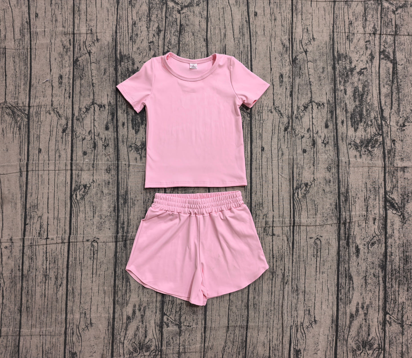 4.15 Toddler Girl Pink 2 Piece Outfit,  Top & Running Shorts Set for Kids Preorder