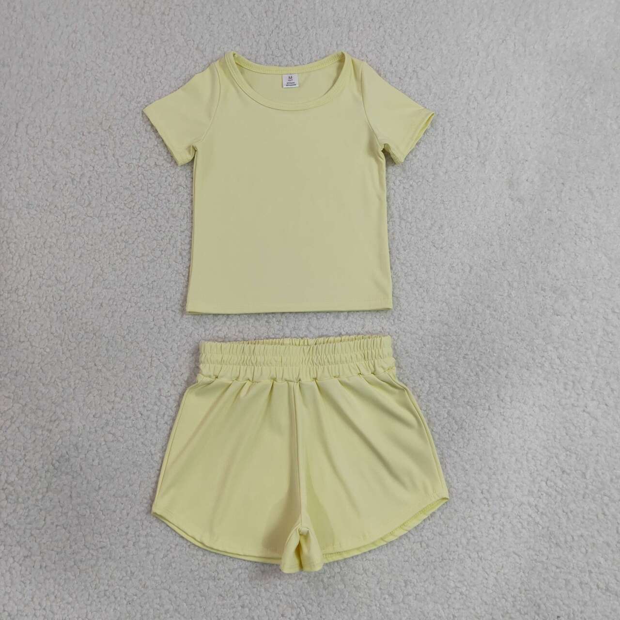 GSSO3763 Yellow Active Baby Girls Summer Yoga Clothes Set