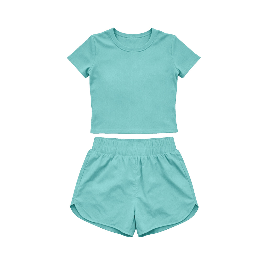 4.15 Toddler Girls mint green Casual Two Piece Set,  Top & Elastic Waist Shorts for Summer Preorder