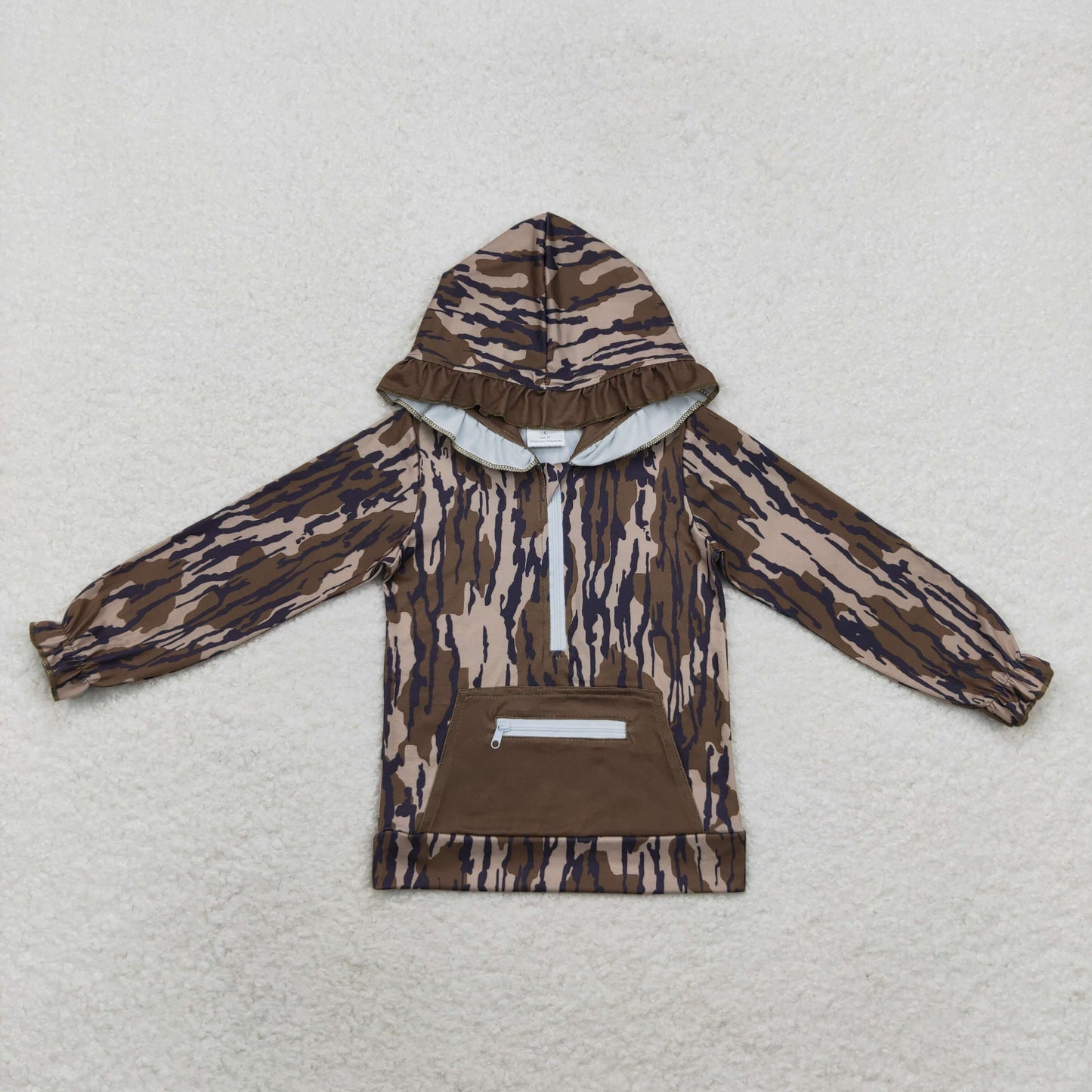 Sibling Baby Boys Girls Southern Camo Deer Hunting Pockets Zipper Hoodies Tops