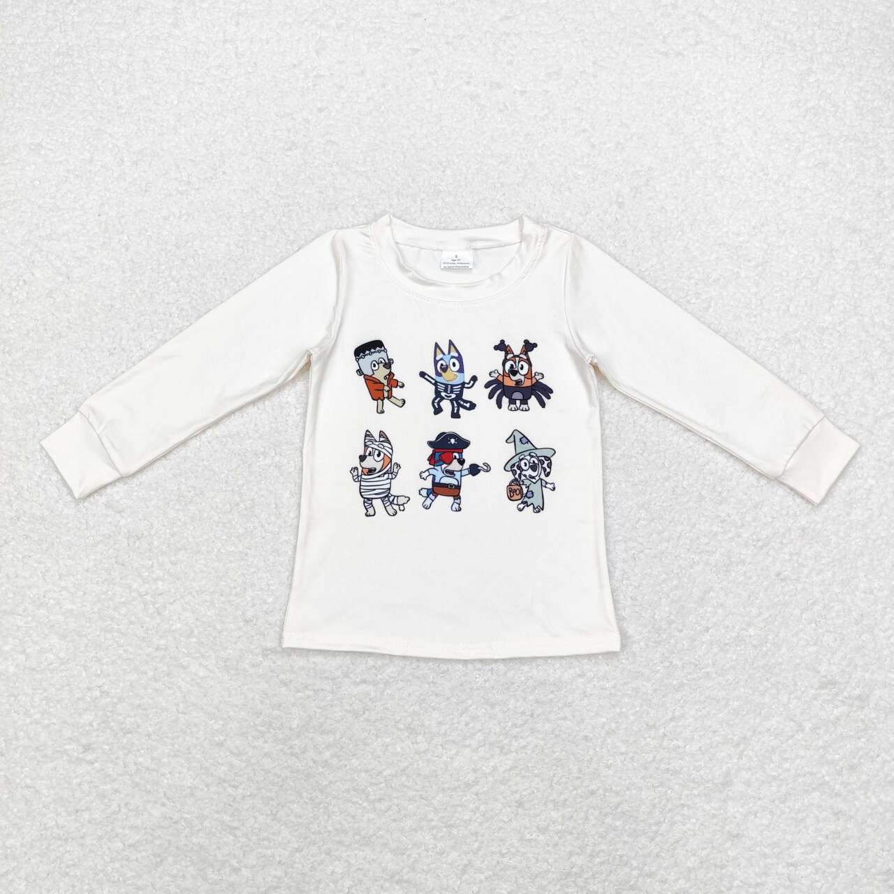 GT0701 Cartoon Dog Print Kids Halloween Long Sleeve Tee Shirts Top