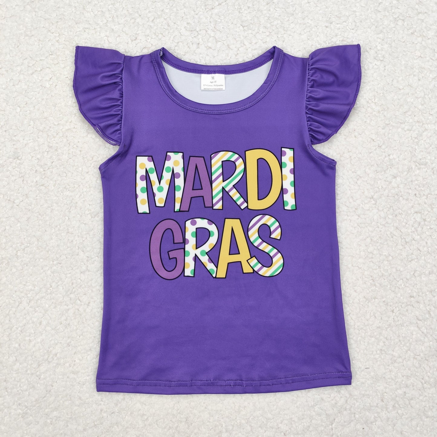 Sibling Baby Boys Girls Short Sleeve Mardigras T-shirts Top