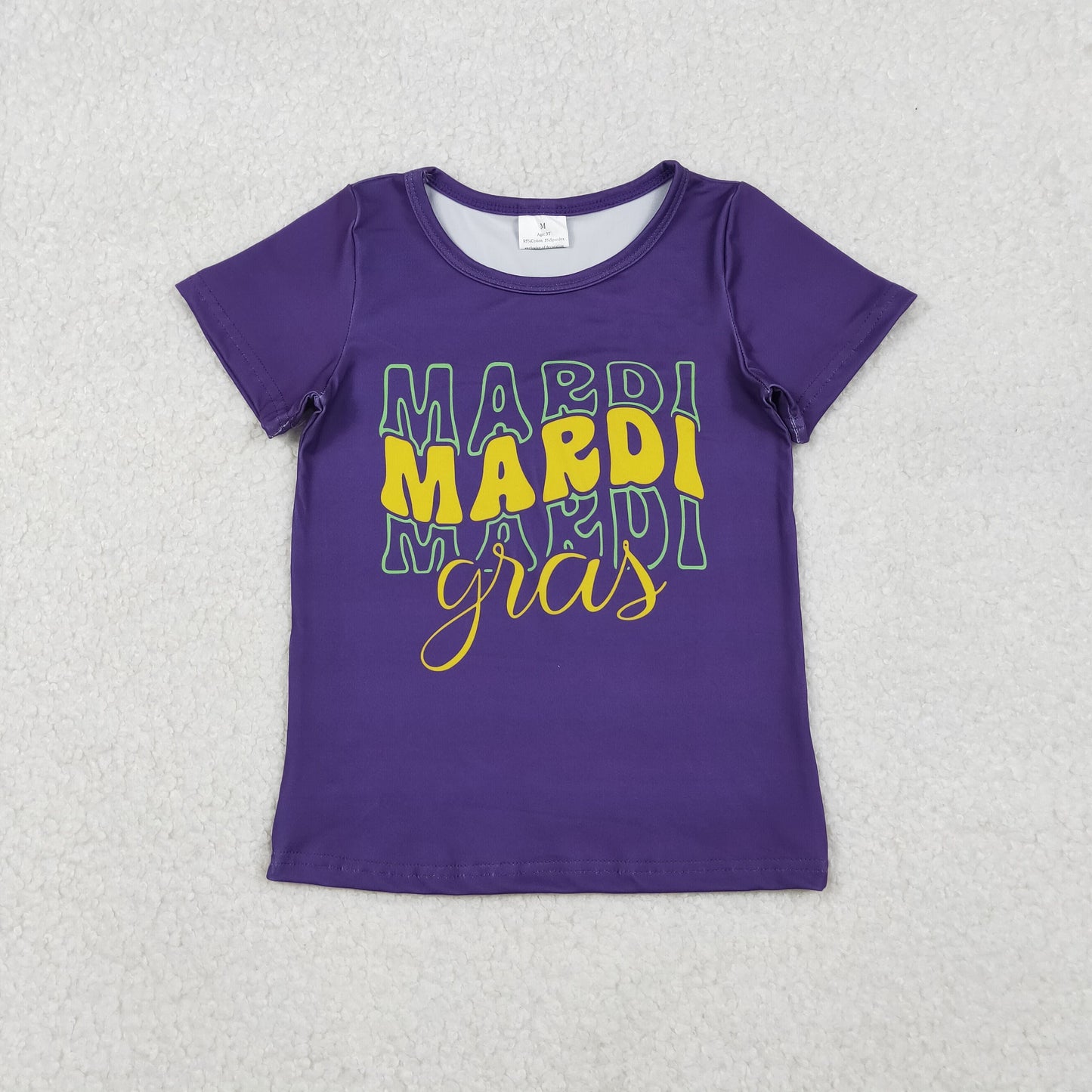 Sibling Baby Boys Girls Short Sleeve Mardigras T-shirts Top