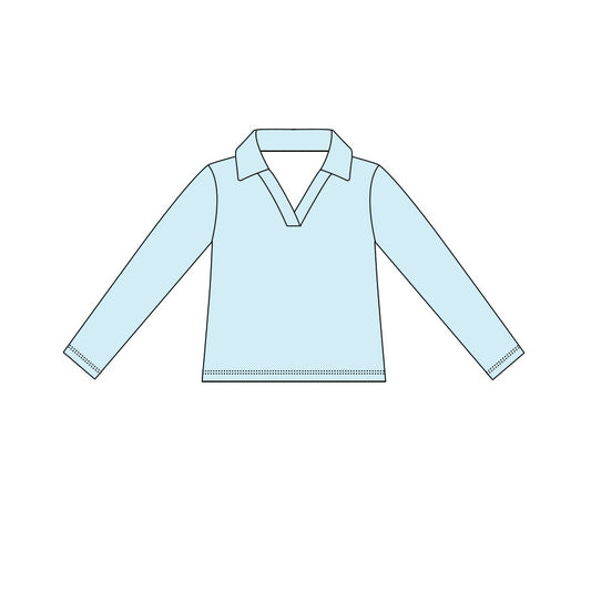 4.15  Kids Girls Light Blue Active Long Sleeve Pullover Top Preorder