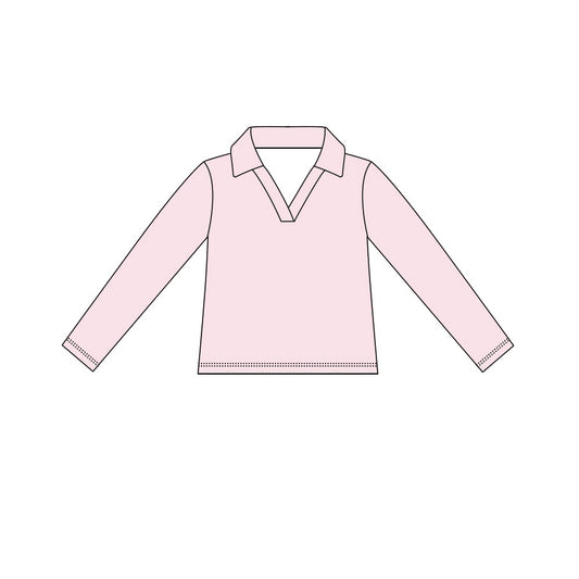 4.15  Kids Girls Pink Active Long Sleeve Pullover Top Preorder